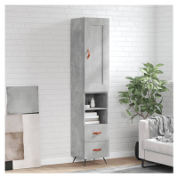 vidaXL Skříň highboard betonově šedá 34,5x34x180 cm kompozitní dřevo