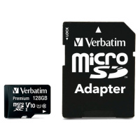 VERBATIM MicroSDXC Premium karta 128GB + SD adaptér