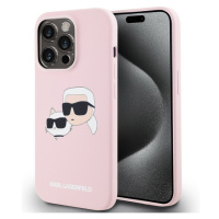 Karl Lagerfeld Liquid Silicone Double Heads Magsafe zadní kryt iPhone 14 Pro růžový