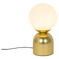 Hotelová elegantní stolní lampa zlatá s opálovým sklem - Pallon Trend
