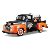 Maisto - Harley-Davidson Custom, 1948 Ford F-1 Pick up + 1958 FLH Duo Glide, 1:24