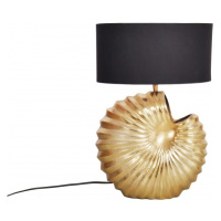 Estila Designová stolní lampa Alexa v art deco stylu se zlatou podstavou a černým kulatým stínít