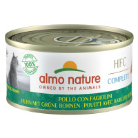 Výhodné balení Almo Nature HFC Complete 12 x 70 g - kuře se zelenými fazolkami