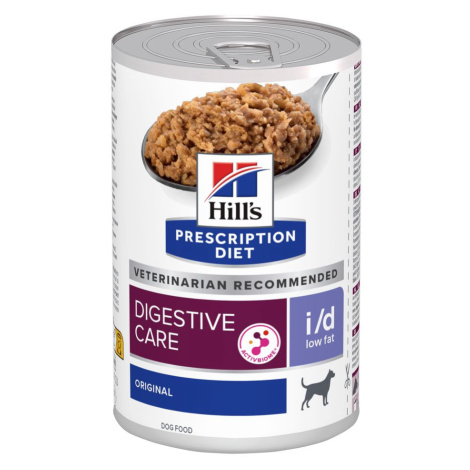 Hill's Prescription Diet, 12 x 370 /360 g - 10 + 2 zdarma! - i/d Low Fat Digestive Care Original Hills