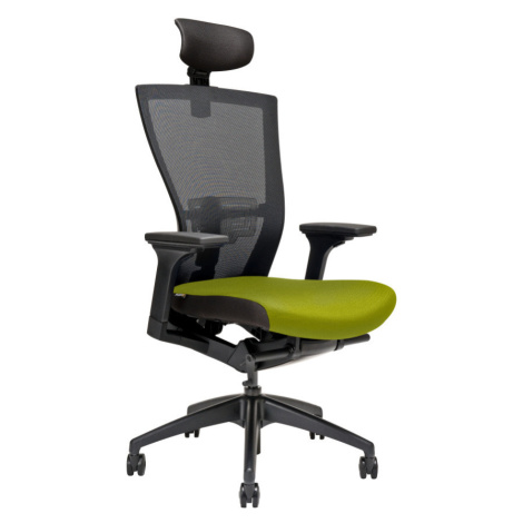 Ergonomická kancelářská židle OfficePro Merens Barva: zelená, Opěrka hlavy: s opěrkou** OFFICE PRO