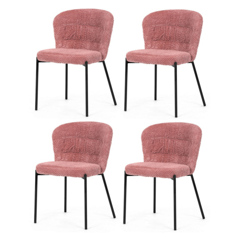Sada jídelních židlí Bouclé CT-W1077 PINK2, 4 ks Autronic