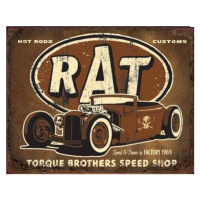 Plechová cedule TORQUE - Rat Rod, (40 x 31.5 cm)