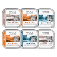 Výhodné balení Wolf of Wilderness Adult 24 x 150 g vanička - Mix: kuřecí, rybí, vepřové
