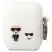 Pouzdro Karl Lagerfeld AirPods 1/2 cover white Silicone Karl & Choupette (KLACA2SILKCW)