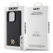 Zadní kryt DKNY PU Leather Repeat Pattern Stack Logo Magsafe pro Apple iPhone 12/12 Pro, černá