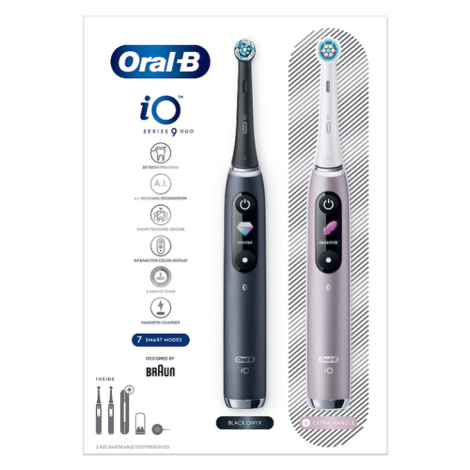 Oral-B iO - 9 - Duo Black Onyx & Rose Quartz Elektrické Zubní Kartáčky S Magnetickou Technologií