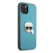 Karl Lagerfeld KLHCP13SPKMB hard silikonové pouzdro iPhone 13 Mini 5.4" blue Leather Ikonik Karl