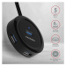 AXAGON HUEP1A 4x USB 3.2 Gen 1 ROUND hub micro USB nap. konektor kabel USBA 30cm