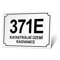 Domovní číslo - EVIDENČNÍ EVIDENČNÍ Domovní číslo, 20 x 14 cm, Plast tl. 2 mm, Kód: 26527