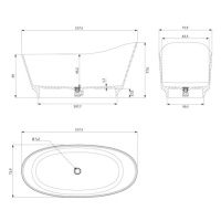 OMNIRES NEO M+ volně stojící vana, 158 x 72 cm bílá lesk /BP/ NEO158SWWBP