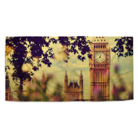 Sablio Ručník Londýn Big Ben Flowers - 50x100 cm