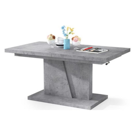 Rozkládací konferenční/jídelní stůl se zvedací deskou  šedá beton 5903631911200
