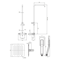 OMNIRES UNI termostatický sprchový sloup chrom /CR/ Y1244XMCR