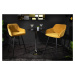 LuxD Designová barová židle Esmeralda hořčičný samet