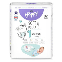 Happy Soft&Delicate 1 dětské pleny 2-5kg 82ks