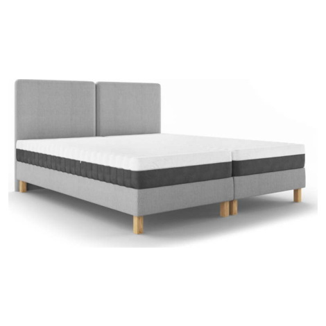 Světle šedá čalouněná dvoulůžková postel s roštem 180x200 cm Lotus – Mazzini Beds Mazzini Sofas