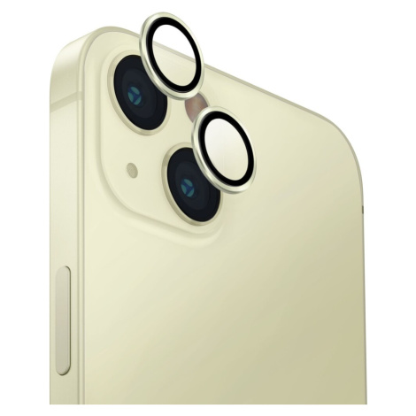 UNIQ OPTIX Aluminium Camera Lens Protector iPhone 15/15 Plus žlutá