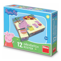 Peppa Pig - Dřevěné kostky 12 ks