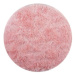 Kusový koberec Faux Fur Sheepskin Pink kruh 120 × 120 o cm