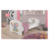 Dětská postel s obrázky - čelo Pepe Rozměr: 160 x 80 cm, Obrázek: Slůně