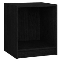 SHUMEE Noční stolek černý 35,5 × 33,5 × 41,5 cm masivní borové dřevo, 809927