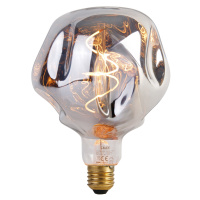E27 stmívatelná LED lampa G125 stříbrná 4W 75 lm 1800K