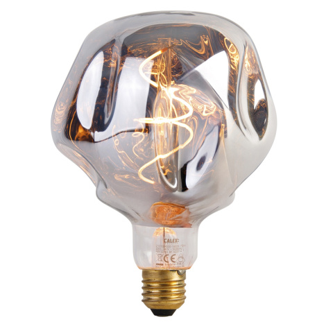 E27 stmívatelná LED lampa G125 stříbrná 4W 75 lm 1800K Calex