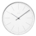 KLEIN & MORE Designové nástěnné hodiny White wall clock with lines Max Bill