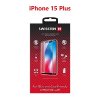 Swissten 3D Full Glue pro Apple iPhone 15 Plus černé
