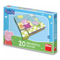 Dřevěné kostky Peppa Pig: Veselý den - 20 kostek