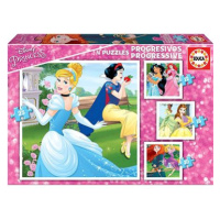 EDUCA Puzzle Disney princezny 4v1 (12,16,20,25 dílků)