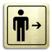 Accept Piktogram "WC muži vpravo" (80 × 80 mm) (zlatá tabulka - černý tisk)
