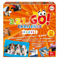 Společenská hra Puzzle 3,2,1... Go! Challenge Educa 24 obrázků 144 dílů anglicky španělsky franc