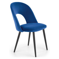 Židle K384 látka velvet/kov tmavě modráowy