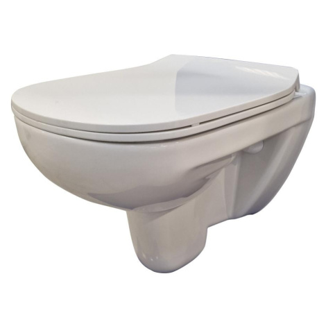 DEANTE Podomítkový rám, pro závěsné WC mísy + SLIM tlačítko bílé + WC bez oplachového kruhu Edge