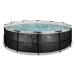 Bazén s filtrací Black Leather pool Exit Toys kulatý kovová konstrukce 450*122 cm černý od 6 let