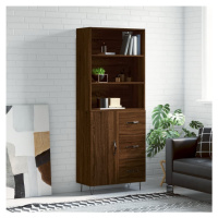 vidaXL Skříň highboard hnědý dub 69,5 x 34 x 180 cm kompozitní dřevo