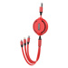 Dudao Kabel USB Dudao L8H 3v1 USB-C / Lightning / Micro 2,4A, 1,1 m (červený)