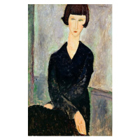 Obrazová reprodukce Woman in Black Dress, Modigliani, Amedeo, 26.7 × 40 cm