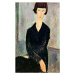 Obrazová reprodukce Woman in Black Dress, Modigliani, Amedeo, 26.7 × 40 cm