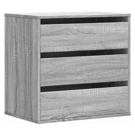 vidaXL Rohová zásuvková komoda šedá sonoma 60 x 41 x 58 cm kompozit