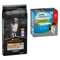 PURINA PRO PLAN granule + Dentalife snacky zdarma - Medium & Large Adult Sensitive Digestion Gra