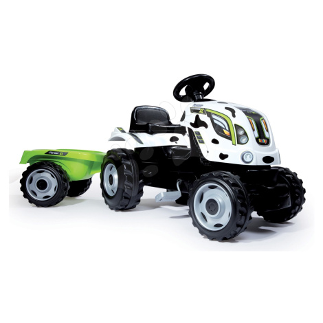 Smoby traktor Farmer XL Kravička 710113 bílo-černý