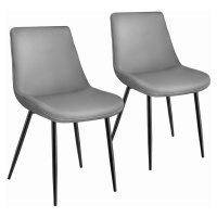 tectake 404921 sada 2 židlí monroe v sametovém vzhledu - šedá - šedá