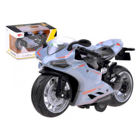 Kovová závodní motorka - šedá Toys Group